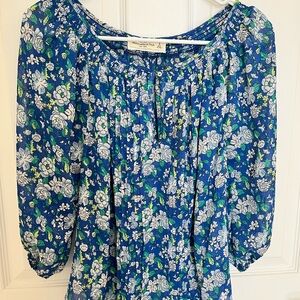 Abercrombie & Fitch Blue Floral Blouse